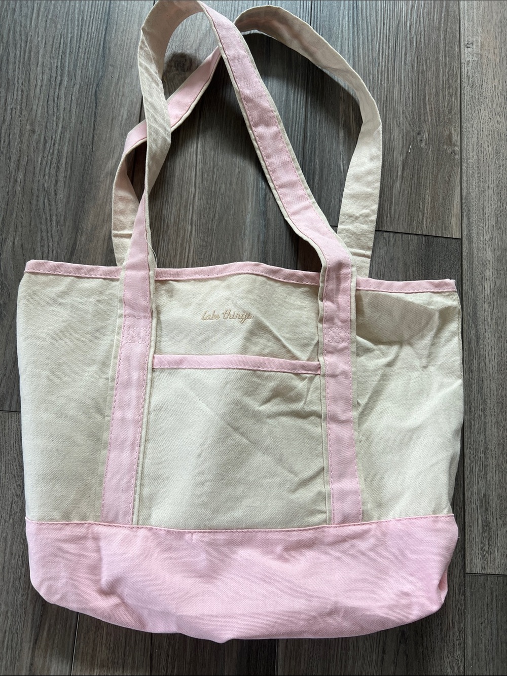 Everyday Canvas Tote with Pink Trim